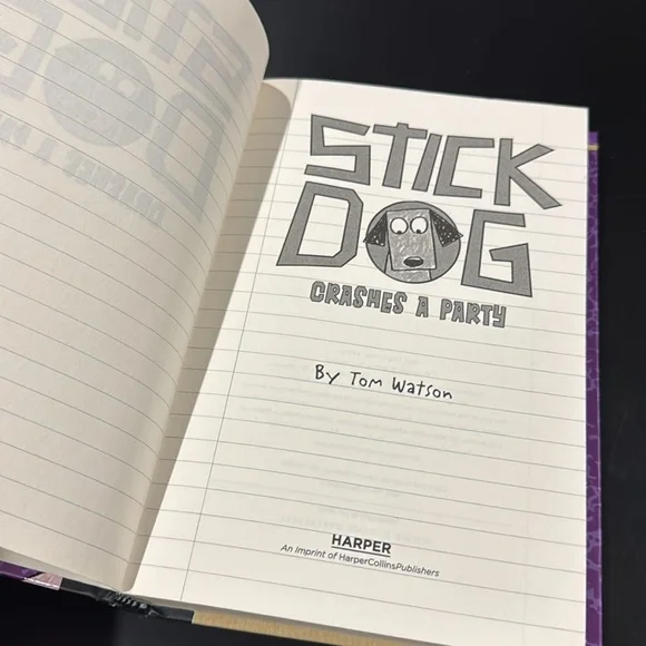 Stick Dog #8: Stick Dog Crashes A Party by Tom Watson - Hardcover Novel - Picture 6 of 12